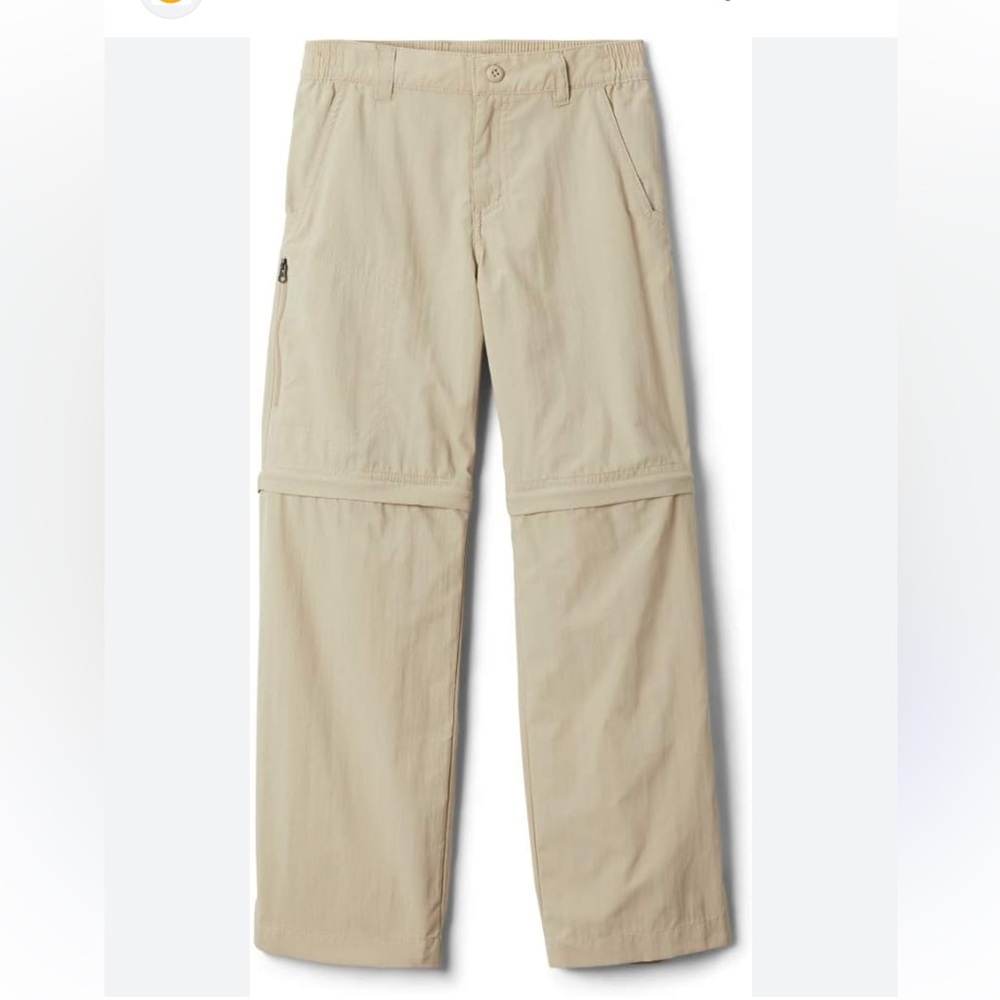 Columbia convertible youth silver ridge zip off pants light khaki size large